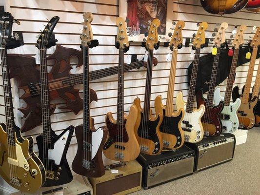 Vintage bass guitars