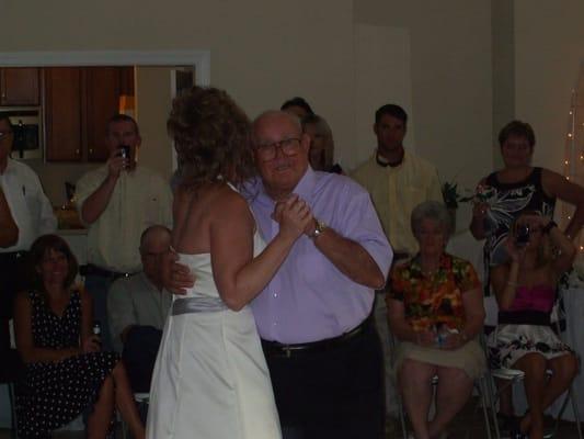 Carol Dancing with her father. In 43 years he has never danced except this time with his daughter.