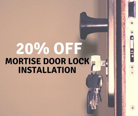 20% off Mortise Door Lock installation, CTS Hardware & Locksmith Canarsie, Brooklyn