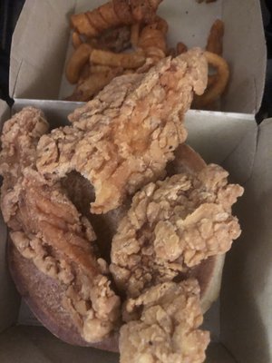 Chicken and fries from Arby's.