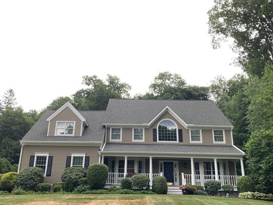 This project consisted of lots of carpentry, painting the trim , and staining the siding. More pictures in our portfolio.