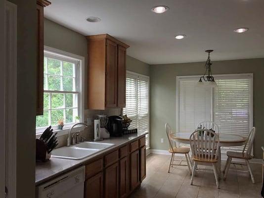 Kitchen walls, trim, ceiling texture removal prep. and paint.