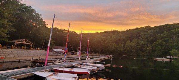 A beautiful waterfront sunset.