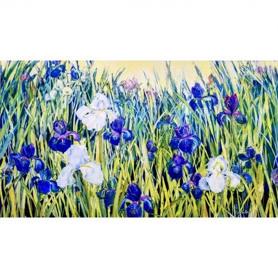 "Irises" 20x36 Oil on aluminum panel