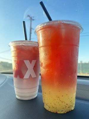 Strawberry horchata and Strawberry pineapple agua fresca