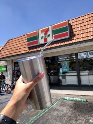 Bring your reusable cup & straw for your slurpee!