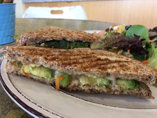 Tofu sandwich and avocado-cheese sandwich. Both very good