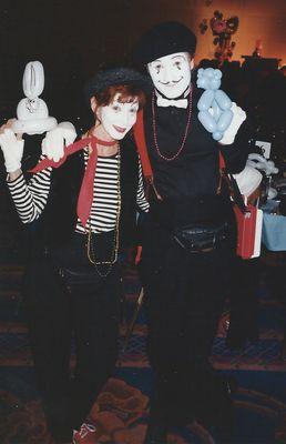 French Mimes at Mardi Gras event also made balloon animals for guests.