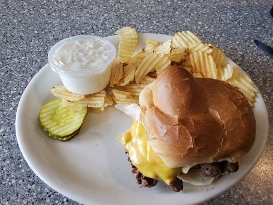 Cheeseburger and Cottage Cheese