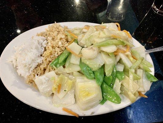 Veg Chow Mein with Fried Rice