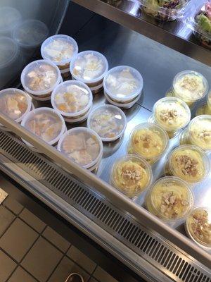 Peach Cobbler and Banana Pudding in the to-go case!