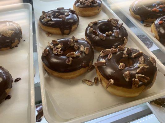 Chocolate covered pecan donut!