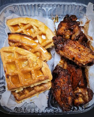 Hot Honey Jerk Chicken & Waffles