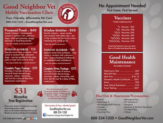 Exams, vaccinations, heart worm testing, flea prevention, nail trims and more-we have your preventative care needs covered!