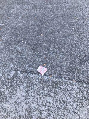 Trash in parking lot