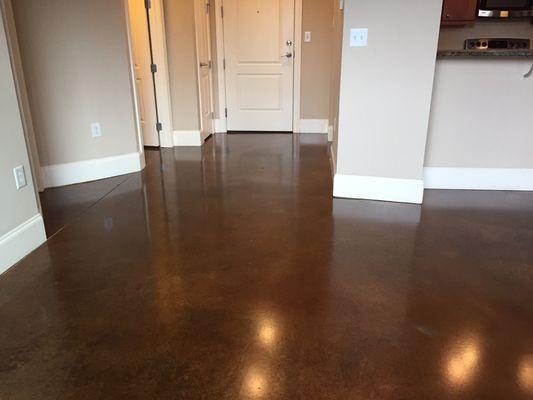 Auto Scrubbing and Polished stained concrete floor