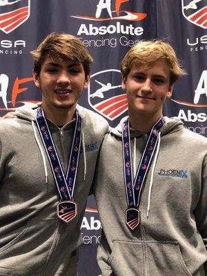 National medalists in Junior (19 and under) Men's Sabre!!