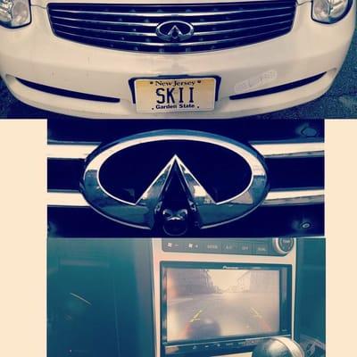 Custom front cam in the Infiniti logo grill