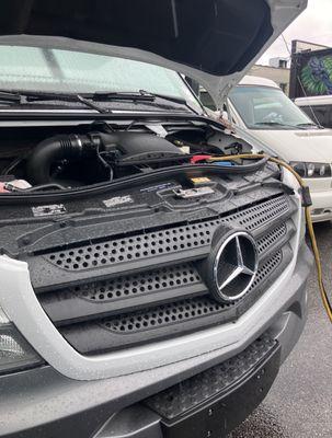 Jumpstart On A Mercedes Sprinter Van.