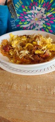 Hashbrown bowl and bacon