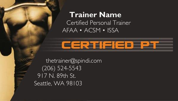 personal training business cards