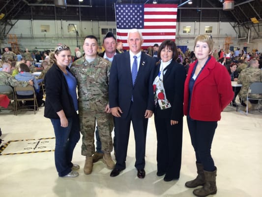 Me and daughter  and son law with  govern  Mike pence