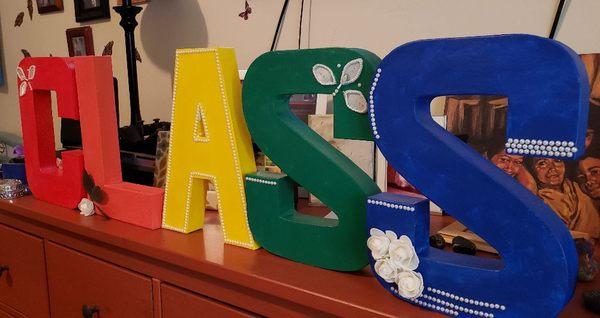 Latinidad paper mache letters