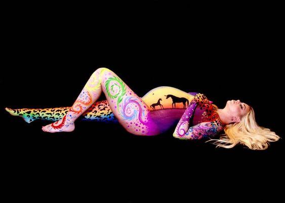 Fine art maternity body painting on this beautiful wild hearted soul!