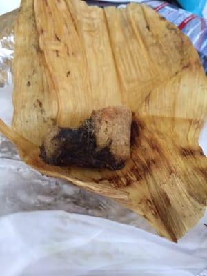 I've never seen nor tasted anything like this "chicken" tamale.  I wish I had two more arms so I could give it 4 thumbs down.