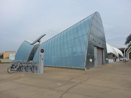 The rink's office, etc., from the corner of Grand and Robert D. Ray.