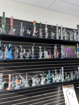 Water pipes, hand pipes, and many hookahs in stock.