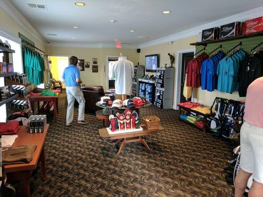 Inside the pro shop.