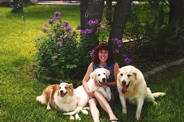 Anne with Hank, Cheyenne and Dakota