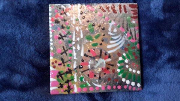 1 of 2 6" square ceramic tile