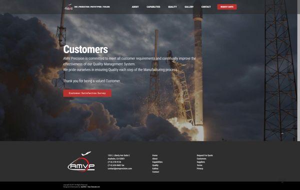 Client Sample :  Customer Landing Page