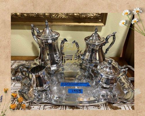 William Rogers tea service, silver on copper:  $195