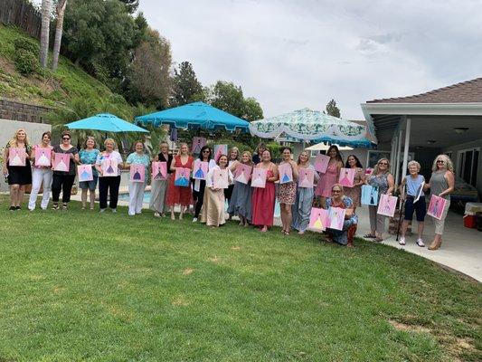 A bridal shower. What a very fun paint & Sip. 
Orange County Ca