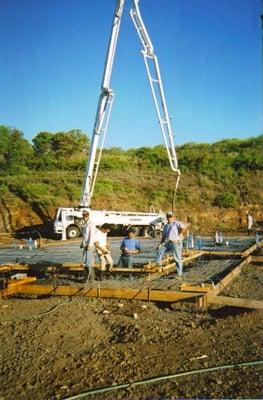 Me and some of the guys waiting for concrete on the Island of Lanai