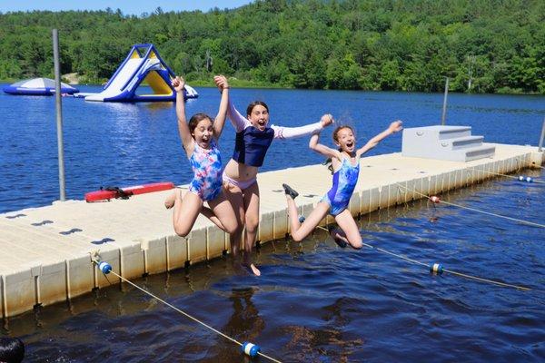 Campers enjoy diving into our beautiful lake!