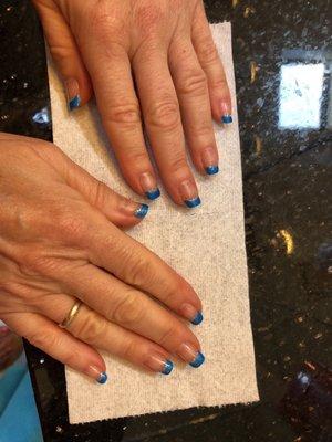 Kay is fantastic. Here are my gorgeous half gel manicure. This is how you keep your nails healthy and still last a long time! Best ever!