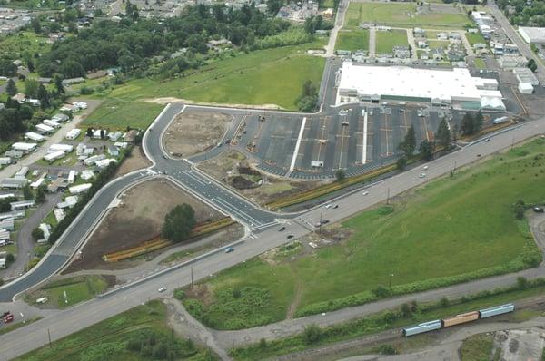 Walmart Parking lot site development and asphalt concrete paving in Lebanon, OR