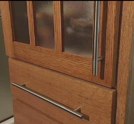 Custom Bath Cabinetry in Rift Red Oak