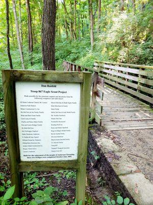 This bridge is an Eagle Scout project