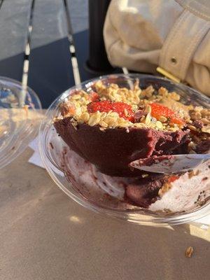 A frozen solid "açaí bowl"