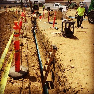 Underground fire main installation.