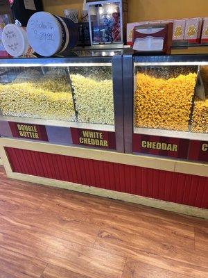 Different flavors of popcorn