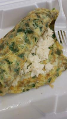 Greek omlette. Spinach and feta