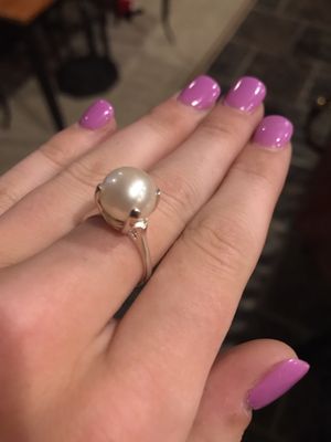 F&L customized a ring setting for a pearl that was originally part of an earring set! Turned out beautiful.