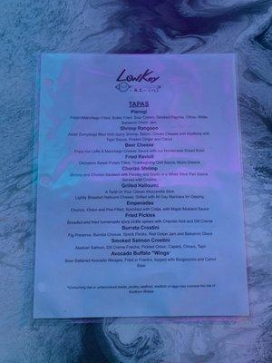 Food menu