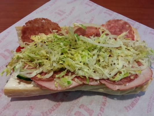 $5.75 Italian Club - 2 Stars - You can't get this sub toasted, or with any of the sauces offered by JJ's competition.